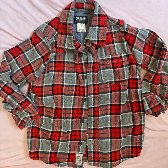 OshKosh B'gosh Red and Black Plaid Shirt - Picture 1 of 4